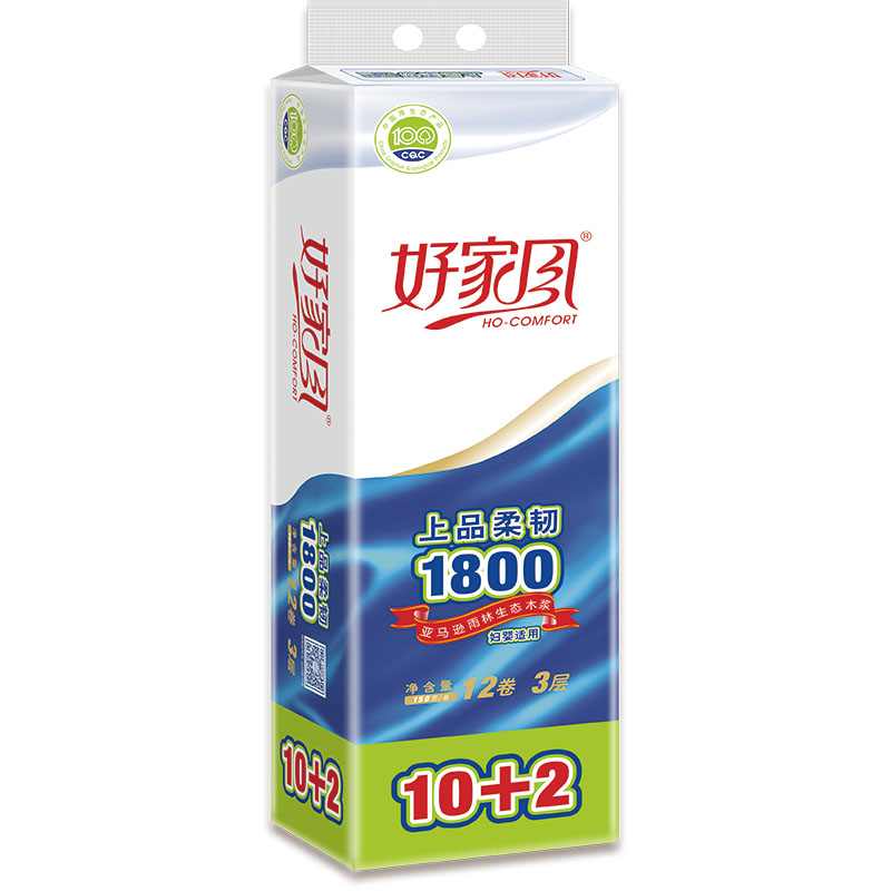 好家風(fēng)上品柔韌實(shí)芯卷紙150克12卷